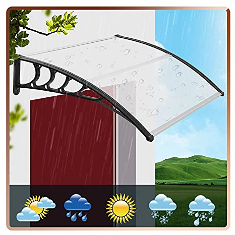 Tenda da sole per finestra in policarbonato, tettoia per porta del patio esterna Protezione da sole resistente alla pioggia e alla neve, per la grondaia d'ingresso Terrazza, dimensioni multiple (Colo