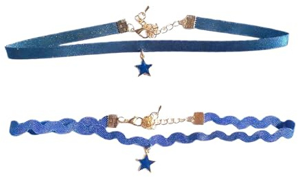 QEXUJOW Kropfbänder in Bijouterie Halsband, geschichtet, verstellbar, für Damen und Mädchen, Schmuck, Gothic-Halskette (2er-Set)