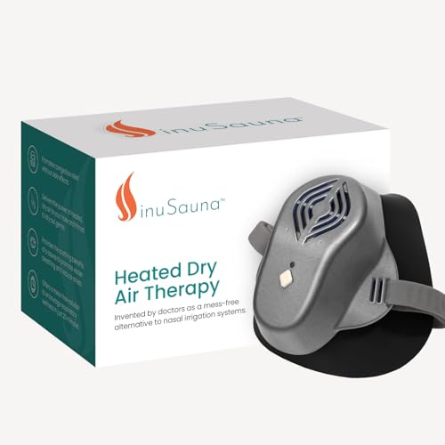 SinuSauna Heated Dry Air Therapy Mask | Congestion Relief | Cold Symptom Relief | Sinusitis Relief | Allergy Relief | Mess-Free | Avoid Nasal Irrigation | Promotes Easy Breathing | No Side Effects