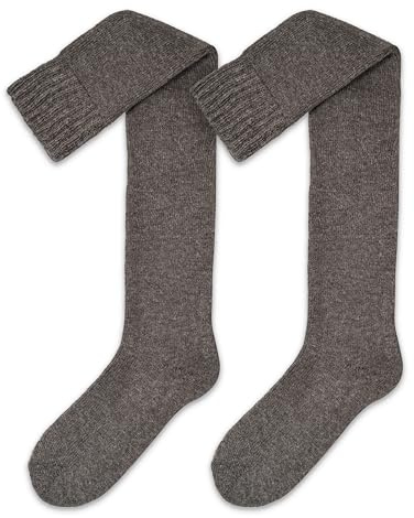 NORDIC Socks 1 Par, Premium 70% Merinoull, Termiska Overknee-strumpor för Kvinnor, Vinterstrumpor, Varma strumpor (DE/NL/SE/PL, Numerisk, 39, 42, Regelbunden, Regelbunden, Brun)
