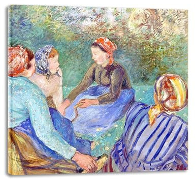 LXURY „Ruhende Bauern“. Reproduktion berühmter Gemälde. Leinwand-Wandkunst. Poster und Drucke. Modernes Bild für Heimdekoration, 60 x 60 cm Innenrahmen