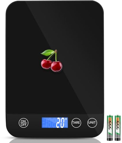 Apritsce Bascula Cocina Digital, 15 KG Peso de Cocina con Pantalla LCD Inclinada y Función de Tara, Precisión de 1 g/0.1 oz Balanza Cocina, Bascula Alimentos para Hornear y Cocinar