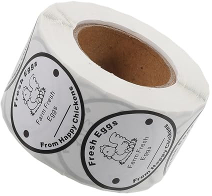 OKUMEYR Fresh Produce Labels for Farm Eggs Carton Egg Stickers for Market Packaging Business Use