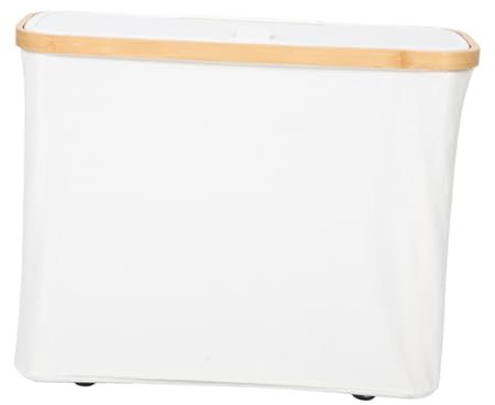 Gatuida Toilet Paper Storage Basket Small Fabric Bin Beige Waterproof Dustproof Bathroom Organizer Lid for Tissue and Paper Roll Storage
