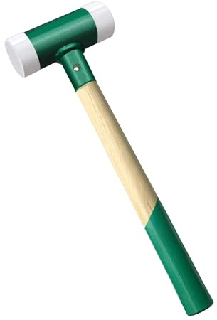 C&T Schutz Hammer,Schonhammer Rückschlagfrei,weicher Schlägel,50mm Durchmesser, Holzstiel mit austauschbarem Nylonkopf für Wartung und Montage,50mm Wood Handle Nylon Installation Hammer