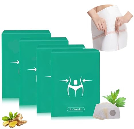 Schlankheits-Patches für Frauen Männer Body Weight Loss Patches für Bauch, Taille, Oberschenkel feuchtigkeitsspendende pflanzliche Inhaltsstoffe, unterstützt Lymphdrainage, Gewichtsmanagement (4PCS)