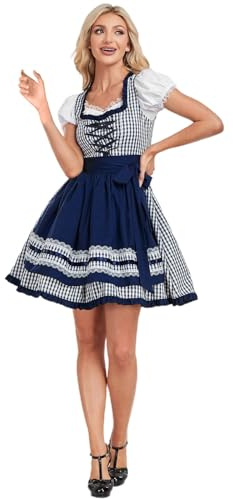 Dirndl for Women Bavarian Traditional Dirndl Dress Oktoberfest Beer Festival Costume for Women | Bar Outfit (Sky Blue, M)