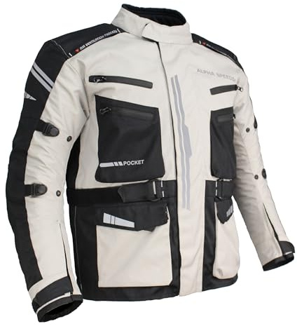 ALPHA SPEEDS Motorrad Textiljacke Biker Wasserdicht Motorcycle Touring Jacket Protektoren Racing Thermofutte herausnehmbar Protector Jacket