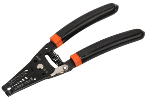 FIXOSHEE Pince à Dénuder Électrique Professionnelle Awg Acier avec Poignée Antidérapante Ergonomique Outil Multifonction pour Électricien Coupe-fil et Sertissage Câbles