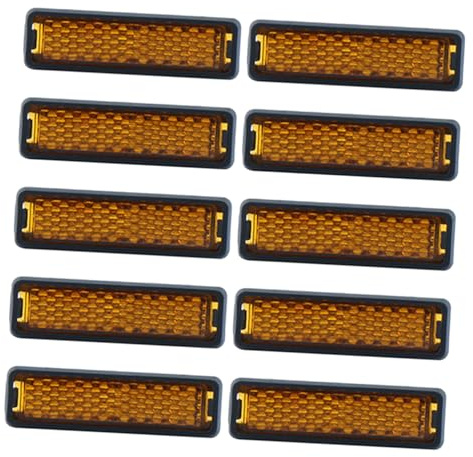 JOINPAYA 10 Piezas Reflectores Amarillos para Pedales de Bicicleta de Montaña Láminas Reflectantes de Seguridad Nocturna Accesorios Resistentes de Plástico para Mayor Visibilidad