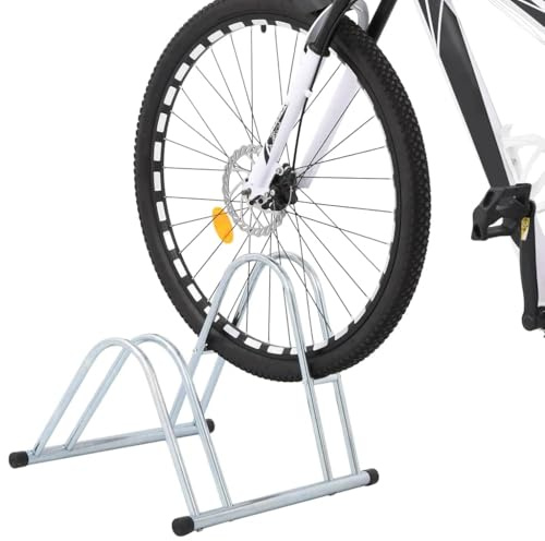Genérico Soporte para 2 Bicicletas Suelo Independiente Acero galvanizado,Deportes,Actividades al Aire Libre,Ciclismo,Accesorios para Bicicletas,Bases y Soportes para almacenar Bicicletas,4005565