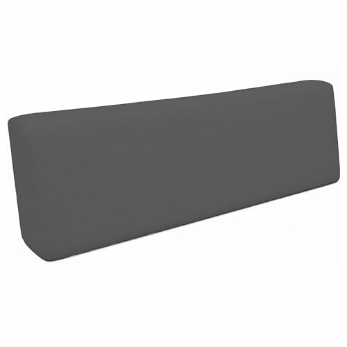 POKAR Palettenkissen Rückenkissen 120x40 cm | Wasserabweisendes Palettenauflage mit Abnehmbarem Bezug | Rückenlehne für Palettensofa und Gartenmöbel | Öko Tex Zertifiziert | Made in EU | Anthrazit
