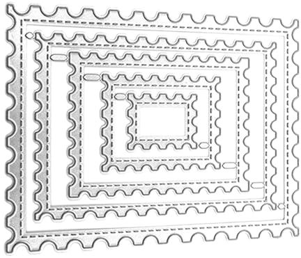 CALLARON Wellenförmige Rechteckige Metall Stanzformen aus Kohlenstoffstahl 90x120mm für Scrapbooking Kartenherstellung Bastelmaterial