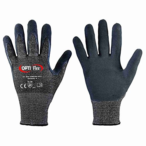 12 par skärskyddshandskar Optiflex SOFT CUT 5 – svart/svart