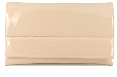 LONI Glam Patent Clutch Schultertasche, Nude Pink, L, Glam Patent