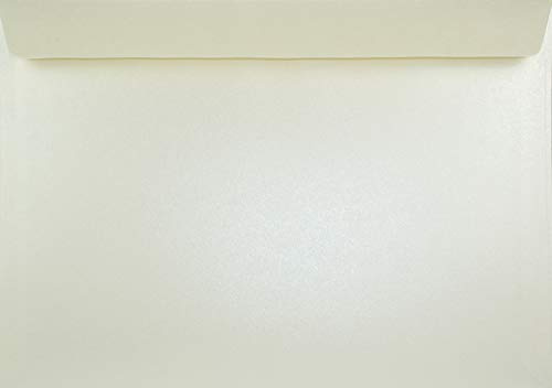 Netuno 10 kuvert kräm pärlemor C4 229 x 324 mm 120g Majestic Candlelight Cream stora glänsande kuvert eleganta kuvert för dokument foton inbjudningar bröllop certifikat