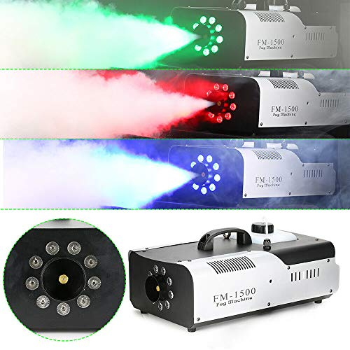 Machine à fumée 1500 W - Effet LED - Avec télécommande sans fil - Pour mariage, DJ, discothèque, fête