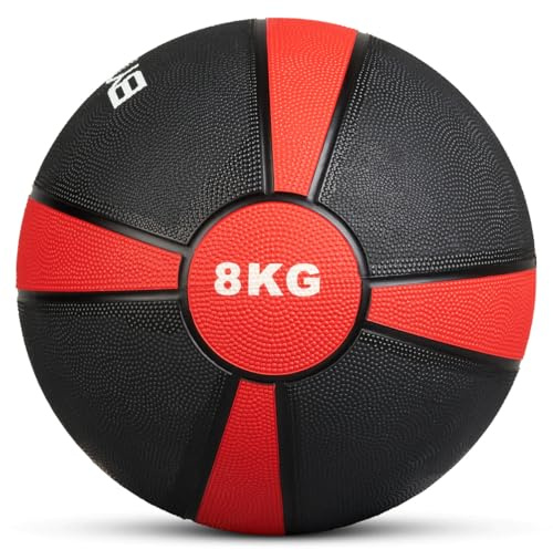 Bytomic 8kg Rubber Medicine Ball Black/Red