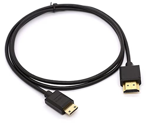 HTGuoji Câble Mini HDMI avec Ethernet, HDMI vers HDMI Mini Adaptateur Cordon Prise en charge 4K 3D 1080P pour appareil photo Nikon Canon, carte vidéo, ordinateur portable (1 mètre)