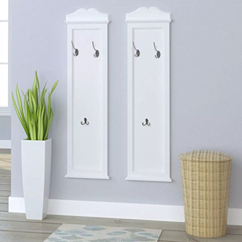 Ksodgun Garderobenpaneel Flurgarderobe Garderobe Wandgarderobe Garderobenleiste 2 STK. Weiß