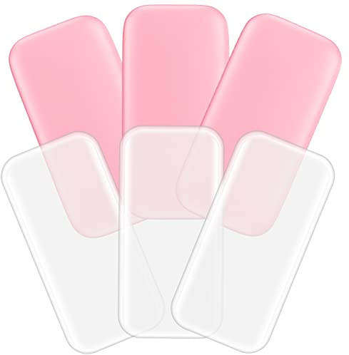 YEAJOIN 6PCS Silicone False Eyelash Holder Pads for Eyelash Extensions Loose Lash, Reusable Eyelash Extensions Tools, Transparent and Pink