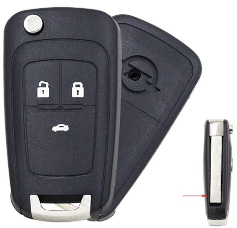3 Tasten Autoschlüssel für Opel Vauxhall Insignia Astra J Zafira B Meriva | Autoschlüssel Gehäuse Funkschlüssel Key mit ,Klappbares Autoschlüsselgehäuse，mit HU100 ungeschnittener Klinge