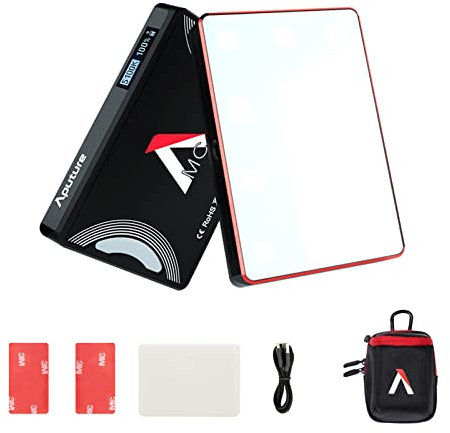Aputure AL-MC RGBWW Camera Video Continuous Lighting Dimmable 3200K-6500K LED Film Light CRI96+ TLCI97+ Built-in Magnets with APP Conrol Wireless Charging