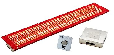 Infraworld VITALlight-IPX4 Infrarotstrahler-Set 500W Ecke rot mit Steuerung Silber