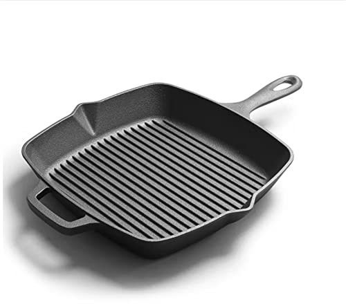 Sartén para Carne Sartén Bistec Hierro Fundido Negro