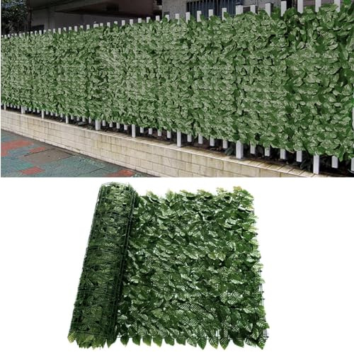 Baketron Decorative Ivy Leaf Green Artificial Hedge Roll 3m x 1m Garden Fence Screening Privacy Hedging Wall Landscaping Garden Fence UV Fade Protected Artificial Plant Wall Panels (1 Roll)