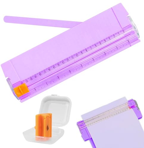 GUOYOU Papierschneider, Schneidemaschine Papier Cutter Tragbare Austauschbare Schneidklinge Schneidebrett Papierschneider mit Automatischem Sicherheitsschutz zum Schneiden zum Schneiden