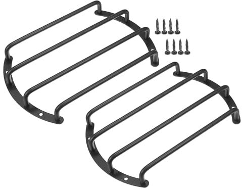 VekAuto Grille De Protection Universelle En Fer Noir Pour Haut-Parleur pour Audio De 8 Pouces, Barre De Haut-Parleur, Grille De Protection De Caisson De Basse - Lot De 2