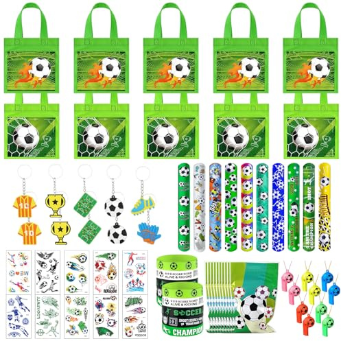 KIKVTER Artículos de Fiesta Fútbol Cumpleaños, 70 Piezas Decoracion Cumpleaños Futbol, Regalos Futbol Niños, Artículos de Fiesta Fútbol de Cumpleaños, Relleno Piñata de Cumpleaños con Llavero Futbol