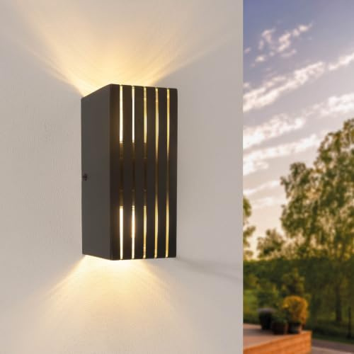 Ledvion LED Wandlampe Schwarz 2x G9 Up Down ohne Leuchtmittel | Zwei austauschbare G9-Lampen ermöglichen eine freie Wahl der Lichtfarbe und Helligkeit.