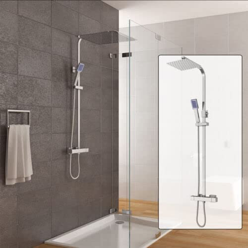 Edelstahl Duschset Duschsystem Regenduschset Duscharmatur Komplettset mit Kopfbrause 40x40cm