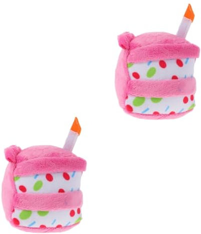 SEWOART 2stücke Squeaky Dog Birthday Toy Lustiges Und Sicheres Kaukuchen-Spielzeug Für Hunde Für Welpen Und Kleine Bis Mittelgroße Haustiere Aus Weichem Und Hautfreundlichem Material