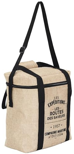 COOK CONCEPT Lunch Bag Isotherme Effet Jute 9 L Poignée Robuste Beige | Isotherme, effet jute, contenance 9 L, poignée robuste, repas déjeuners, pique-niques bureau, format 25x14x30 cm, beige