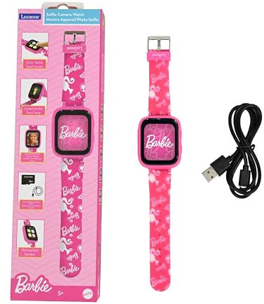 LEXIBOOK, Barbie, Selfie Camera Watch, HD Touch Screen, 720p Camera, MP3 Player, Built-in Speaker, Dictaphone, Pedometer, 5 Games, Pink, DMW070BB