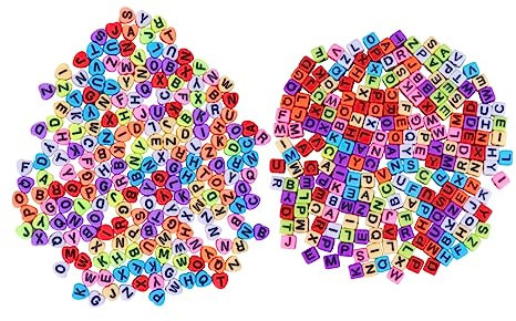Lurrose 400 Stück Acryl-buchstabenperlen in Quadratischer Form, Diy Bastelperlen, Kreatives Schmuckzubehör Für Armbänder, Perlen Zur Schmuckherstellung