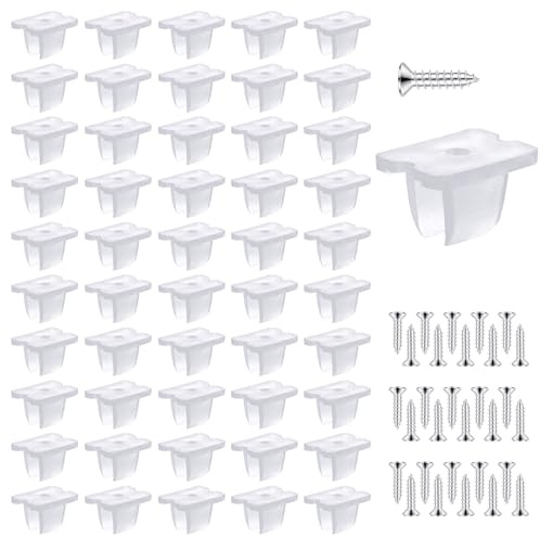 Sliverdew 50 Stück Wsserdichter LED-Lichtstreifenclips, Montagehalterung Clips, passend für 5 mm bis 6 mm Silikon LED Streifen Halterung, Inklusive Schrauben, durchscheinend