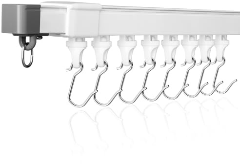 DEFYNEE Ceiling Curtain Track Set 175-330 cm, Ceiling Mounted Curtain Track for Privacy, Curtain Rail with 30 rollers, Perfect Room Divider, Ideal for Windows, Living Rooms, and Partitioning Spaces