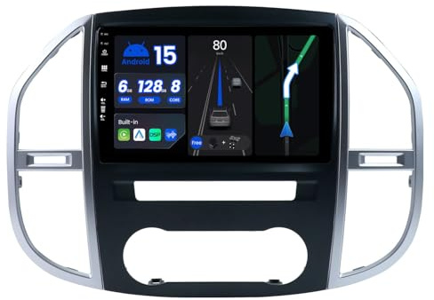 BXLIYER - Octa-Core, 6G+128 - Android 15 Autoradio pour Benz Vito 3 W447 (2014-2020) GPS Navigation Radio - sans Fil Carplay + Android Auto - Caméra + MIC - 2 Din IPS 10.1 Pouce - DSP Dab Volant WLAN
