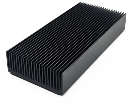 Awxlumv Disipador de calor grande de aluminio de 69 x 27 mm, óxido negro de refrigeración (150 x 69 x 27 mm)