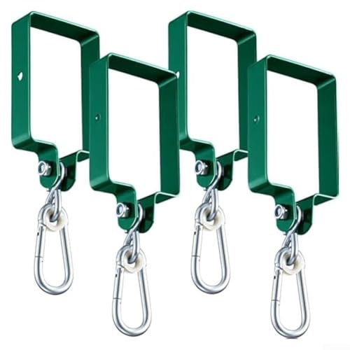 Metall-Schaukelständer, Metall-Schaukel-Set Zubehör Karabinerhaken Schaukelaufhänger Set Halterungen Befestigungsset zum Verbinden von Holzbalken (4 Stück)