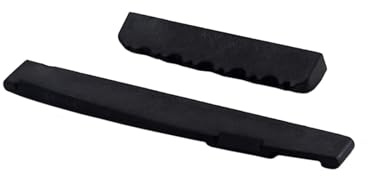 Gitarrensattel und Stegsattel Gl703 für Gitarre Schwarz Kunststoff | Ersatzteilset für Akustische Instrumente, Leicht zu Schneiden, Verbessert die Spielbarkeit, Modell Gl703