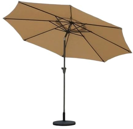 Ombrellone da giardino regolabile, rotondo, con manovella, per balcone, bar, spiaggia, protezione UV, facile da usare, design elegante