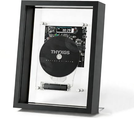 Music Frame CD Player, Wall-mounted Decorative Player, 5.0 Bluetooth/3.5mm AUX, with LED Digital Display/remote Control, Without Speakers, for Home