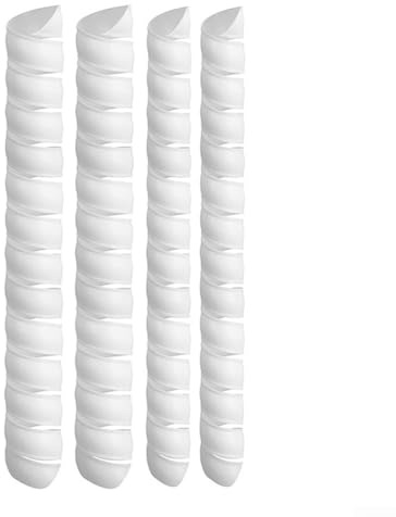 Lot de 4 protections de tronc d'arbre en spirale de 40 cm pour protection contre les cerfs et les rongeurs, protection contre les parasites en plastique blanc pour arbres et arbustes de jardin, 4 cm/5