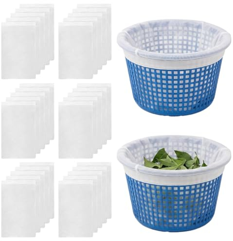 Dewlawn 30 Chaussette Skimmer Piscine, Réutilisable Chaussette Filtre Piscine, Prefiltre Skimmer Nylon Élastique avec Maillage Ultra-Fin pour Panier Prefiltre Piscine Cheveux, Les Débris et La Saleté