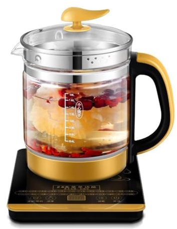 Hervidor eléctrico inteligente de 1,8 L, con apertura automática, vaso de vidrio para preparar té, temporizador de 24 horas y temperatura ajustable. Hervidor saludable libre de BPA para uso en el ho